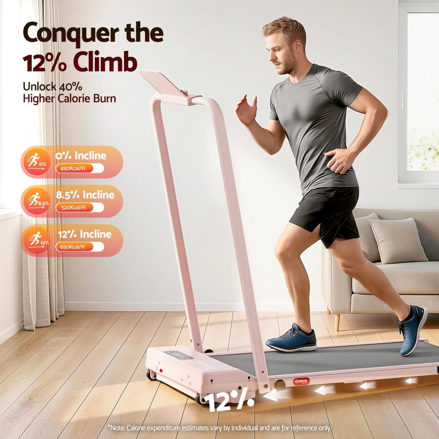 Everfit 3 in 1 Walking Pad Treadmill 12% Incline Under Desk Treadmills for Home Gym With 38cm Wide Belt APP Control 5 Everfit 3 in 1 Walking Pad Treadmill 12% Incline Under Desk Treadmills for Home Gym With 38cm Wide Belt APP Control - image 5