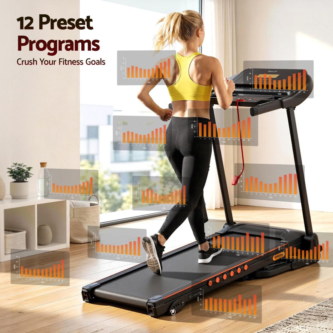 Everfit Treadmill Electric Home Gym Fitness Exercise Equipment Incline 390mm 4 Everfit Treadmill Electric Home Gym Fitness Exercise Equipment Incline 390mm - image 4