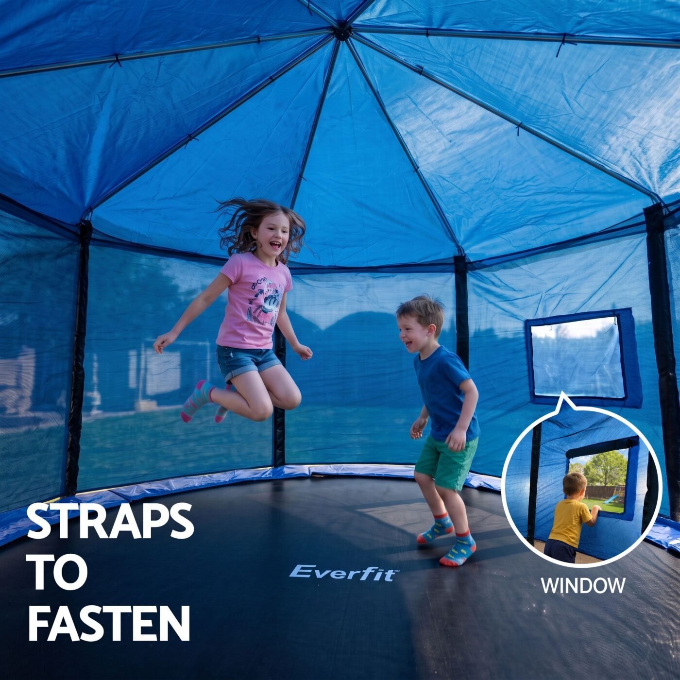 Everfit 12FT Kids Trampoline with Blue Tent Cover Ladder Rebounder Outdoor Toys 5 Everfit 12FT Kids Trampoline with Blue Tent Cover Ladder Rebounder Outdoor Toys - image 5
