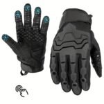 Men’S Full-Finger Gloves Tactical Gloves Touchscreen Gloves MTB Gloves Hiking – Black – Size XL