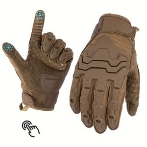 Men’S Full-Finger Gloves Tactical Gloves Touchscreen Gloves MTB Gloves Hiking – Brown – Size M