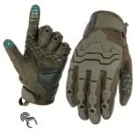 Men’S Full-Finger Gloves Tactical Gloves Touchscreen Gloves MTB Gloves Hiking – Green – Size XL