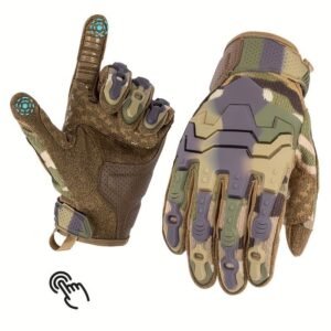 Men’S Full-Finger Gloves Tactical Gloves Touchscreen Gloves MTB Gloves Hiking – Camouflage – Size M