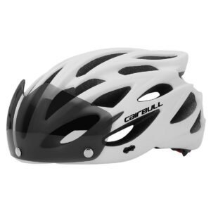 Road Bike Helmet Mountain Bike Helmet Cycling Helmet With Visor Bicycle Helmet – White – Size M55-59CM