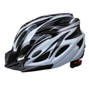 Mountain Bike Helmet Ultra-Breathable Cycling Helmet Integrated Helmet – black and white – Size L59-61CM