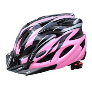 Mountain Bike Helmet Ultra-Breathable Cycling Helmet Integrated Helmet – black and pink – Size L59-61CM
