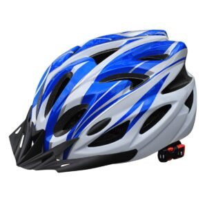 Mountain Bike Helmet Ultra-Breathable Cycling Helmet Integrated Helmet – blue and white – Size L59-61CM