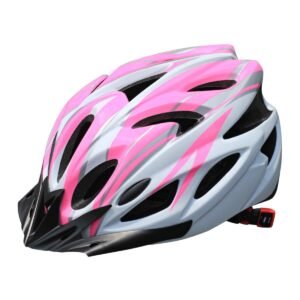 Mountain Bike Helmet Ultra-Breathable Cycling Helmet Integrated Helmet – pink and white – Size L59-61CM