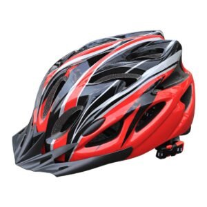 Mountain Bike Helmet Ultra-Breathable Cycling Helmet Integrated Helmet – black and red – Size L59-61CM