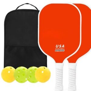 Red Pickleball Paddle Set with Carrying Bag