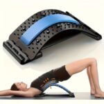 Four adjustable back stretches and posture correctors. Ergonomic waist support with massage function, safety handle, suitable for upper and lower back, office, car, home use, back stretcher, posture correction, durable structure