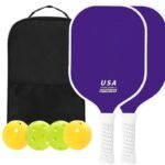 Purple Pickleball Paddle Set with Bag and Balls