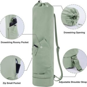 Green Yoga Mat Bag Yoga Accessories Pilates Bag Fitness Bag Yoga Essentials Durable