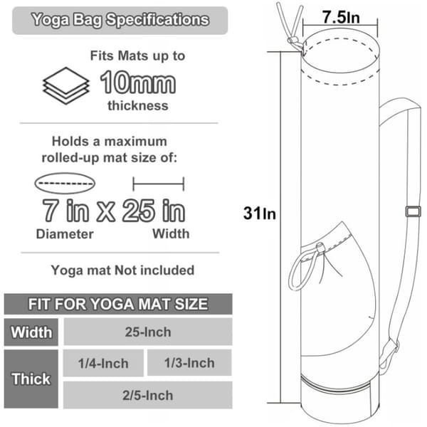 Beige Black Beige Yoga Mat Bag Yoga Mat Carrier Pilates Bag Fitness Accessory Yoga 4 Beige Black Beige Yoga Mat Bag Yoga Mat Carrier Pilates Bag Fitness Accessory Yoga - image 4