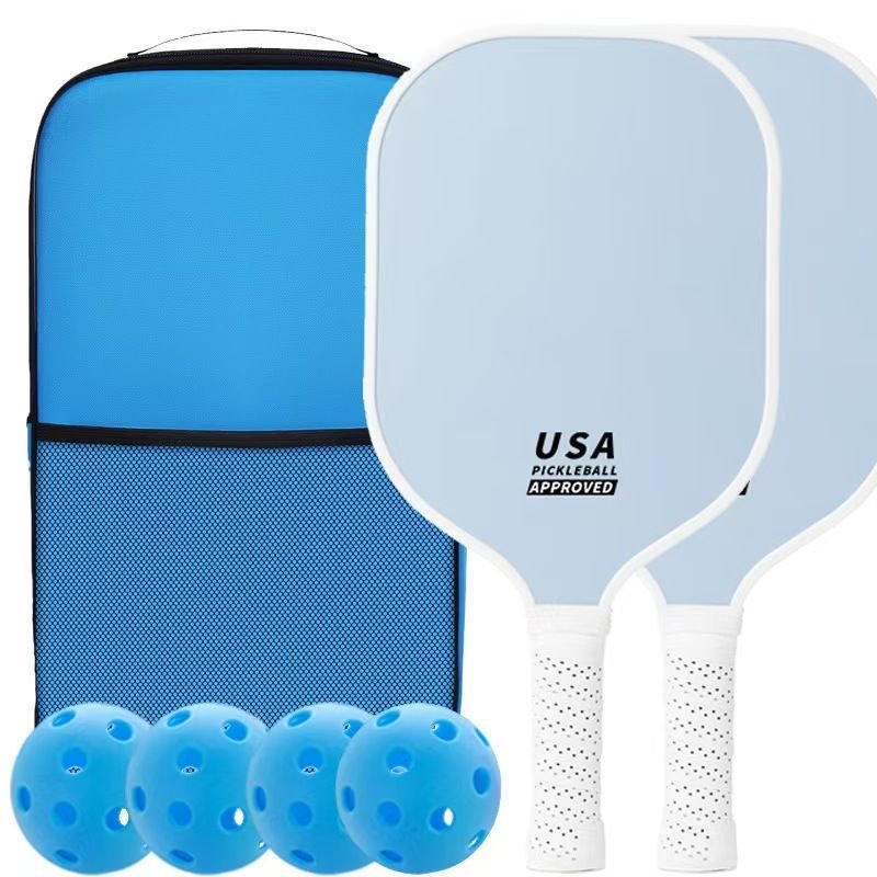 Light Blue Pickleball Paddle Set with Balls and Bag 1 Light Blue Pickleball Paddle Set with Balls and Bag