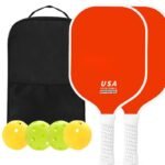 Red Pickleball Paddle Set with Carrying Bag