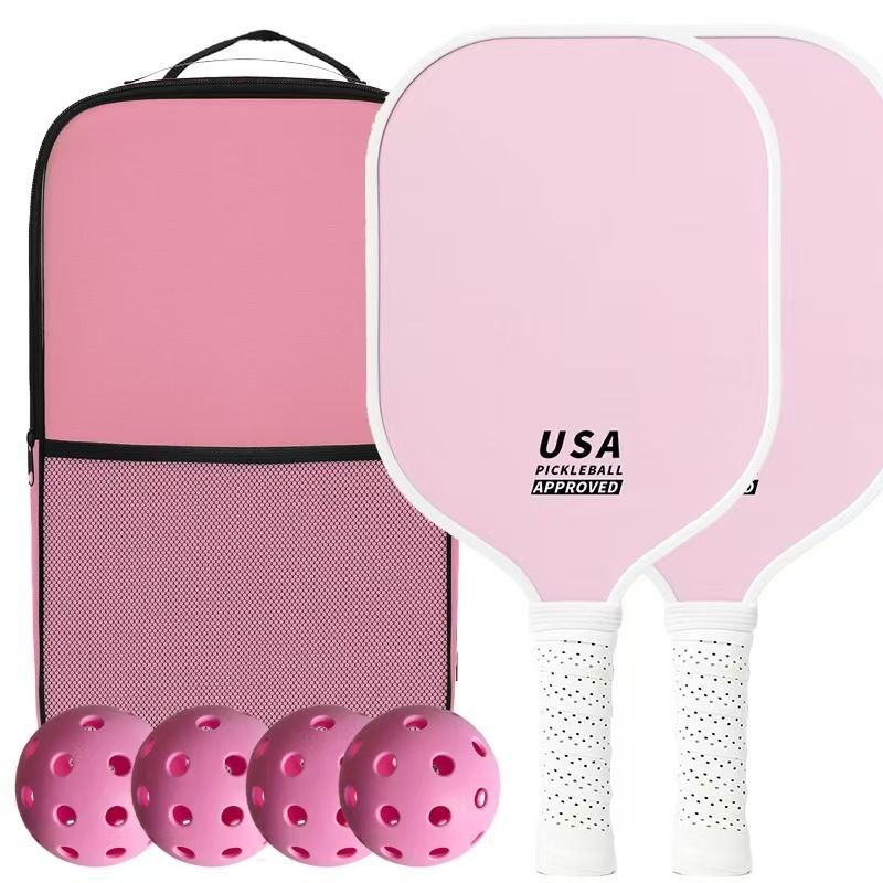 Pink Pickleball Set with 2 Paddles, 4 Balls & Carry Bag 1 Pink Pickleball Set with 2 Paddles, 4 Balls & Carry Bag