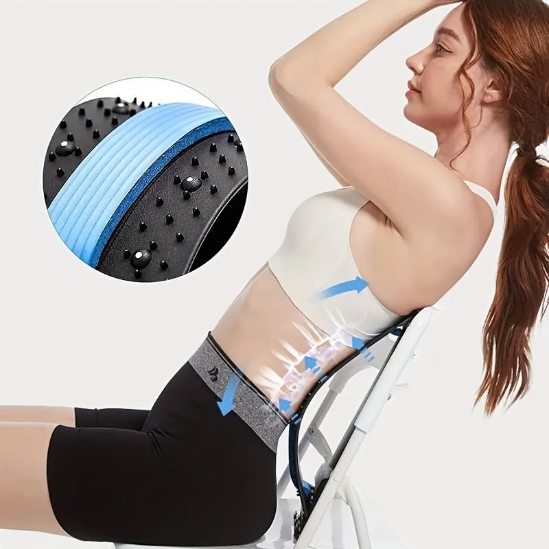 Four adjustable back stretches and posture correctors. Ergonomic waist support with massage function, safety handle, suitable for upper and lower back, office, car, home use, back stretcher, posture correction, durable structure 3 Four adjustable back stretches and posture correctors. Ergonomic waist support with massage function, safety handle, suitable for upper and lower back, office, car, home use, back stretcher, posture correction, durable structure - image 3