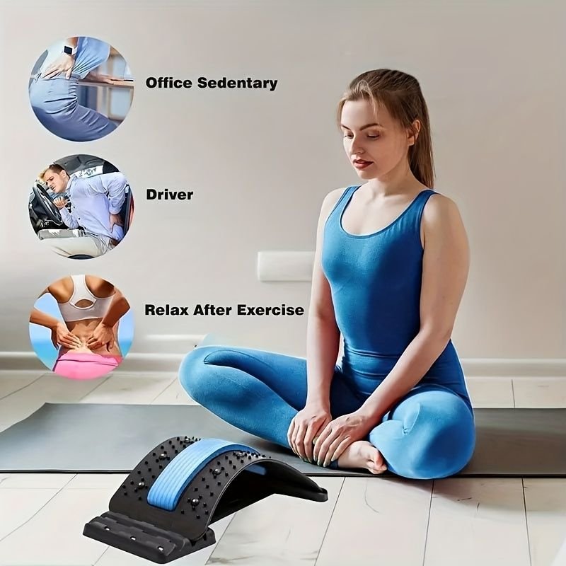 Four adjustable back stretches and posture correctors. Ergonomic waist support with massage function, safety handle, suitable for upper and lower back, office, car, home use, back stretcher, posture correction, durable structure 5 Four adjustable back stretches and posture correctors. Ergonomic waist support with massage function, safety handle, suitable for upper and lower back, office, car, home use, back stretcher, posture correction, durable structure - image 5