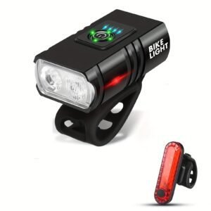 1 pack of bicycle lights | front and rear lights, 4 modes, USB charging, super bright LED night riding lights, handlebar mount, not waterproof, suitable for road/mountain bikes