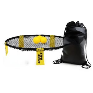 W3 Ball Original Roundnet Game Set, 4-Player Outdoor Volleyball with 3 Balls, Net & Bag for Lawn, Sand & Indoors