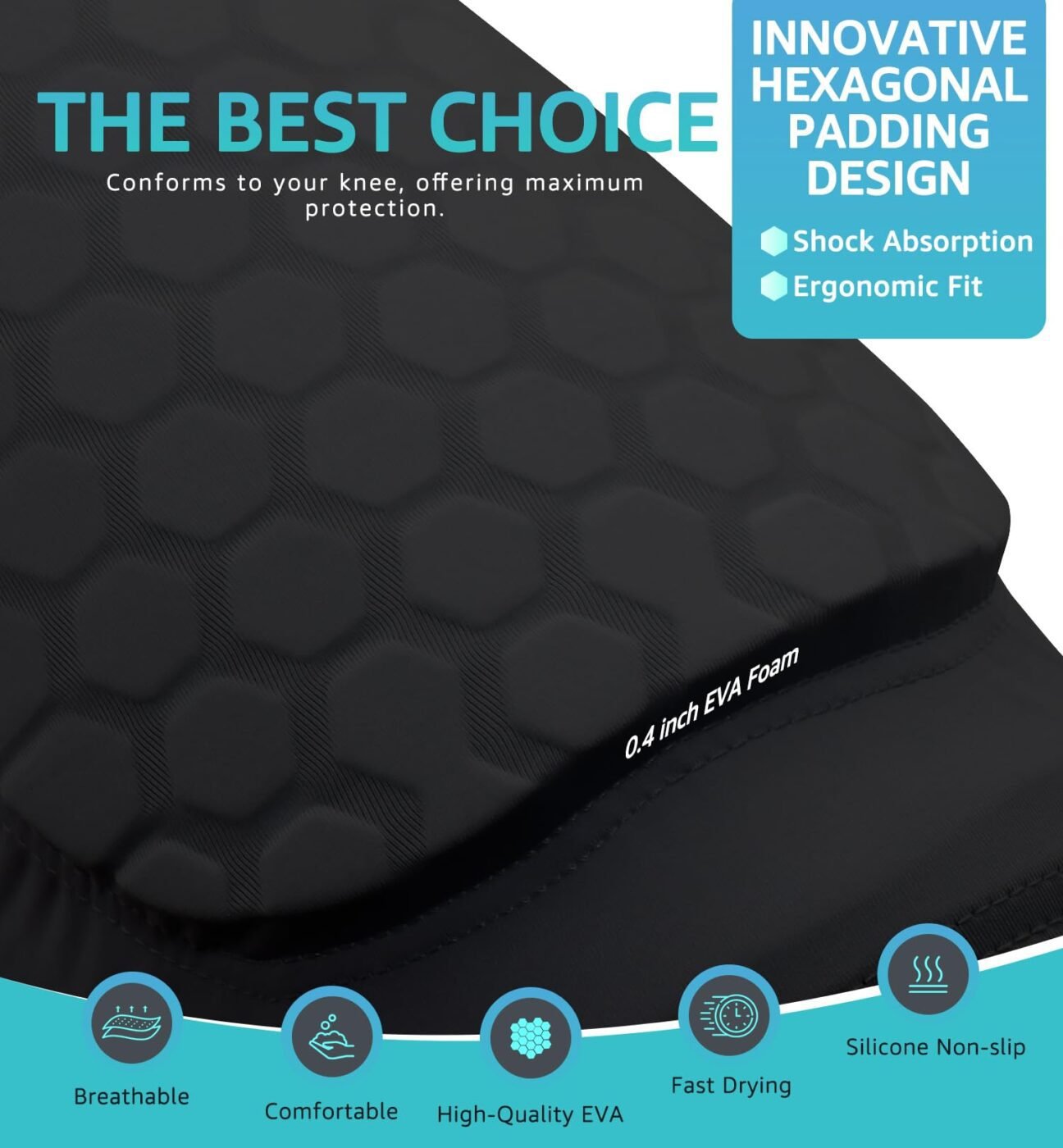 Honeycomb Knee Pads for Kids, Teens & Adults – Protective Compression Knee Guards for Basketball, Football, Cycling & Running(Black,L) 5 Honeycomb Knee Pads for Kids, Teens & Adults – Protective Compression Knee Guards for Basketball, Football, Cycling & Running(Black,L) - Image 5