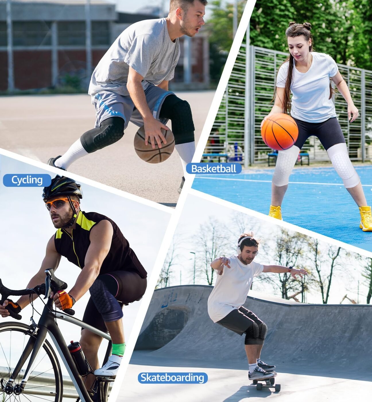Honeycomb Knee Pads for Kids, Teens & Adults – Protective Compression Knee Guards for Basketball, Football, Cycling & Running(Black,L) 7 Honeycomb Knee Pads for Kids, Teens & Adults – Protective Compression Knee Guards for Basketball, Football, Cycling & Running(Black,L) - Image 7