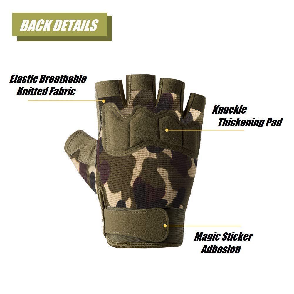Tactical Fingerless Gloves with Knuckle Protection – Breathable Outdoor Gloves for Shooting, Hunting, Cycling, and Training (Yellow,S) 3 Tactical Fingerless Gloves with Knuckle Protection – Breathable Outdoor Gloves for Shooting, Hunting, Cycling, and Training (Yellow,S) - image 3