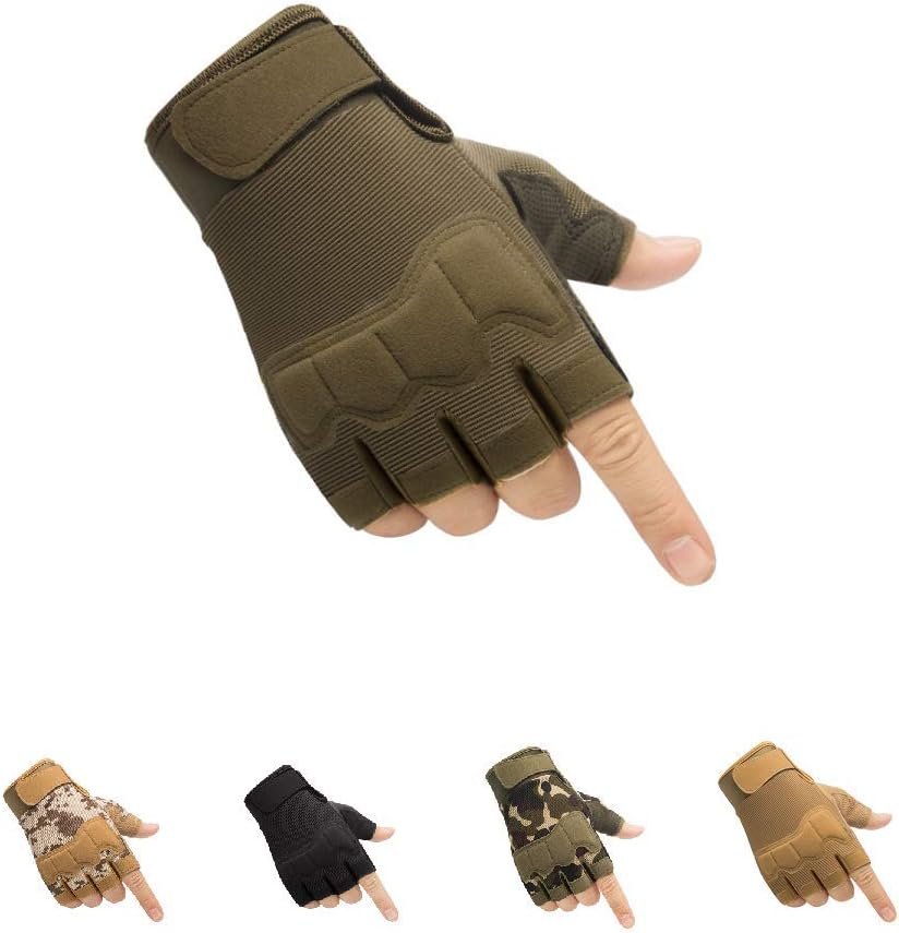 Tactical Fingerless Gloves with Knuckle Protection – Breathable Outdoor Gloves for Shooting, Hunting, Cycling, and Training (Green,S) 1 Tactical Fingerless Gloves with Knuckle Protection – Breathable Outdoor Gloves for Shooting, Hunting, Cycling, and Training (Green,S)