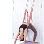 Door-Hanging Yoga Hammock for Backbend & Stretching – Adjustable Aerial Yoga Strap with Dual Anchors, Full-Body Flexibility Trainer for Home Use (Pink)