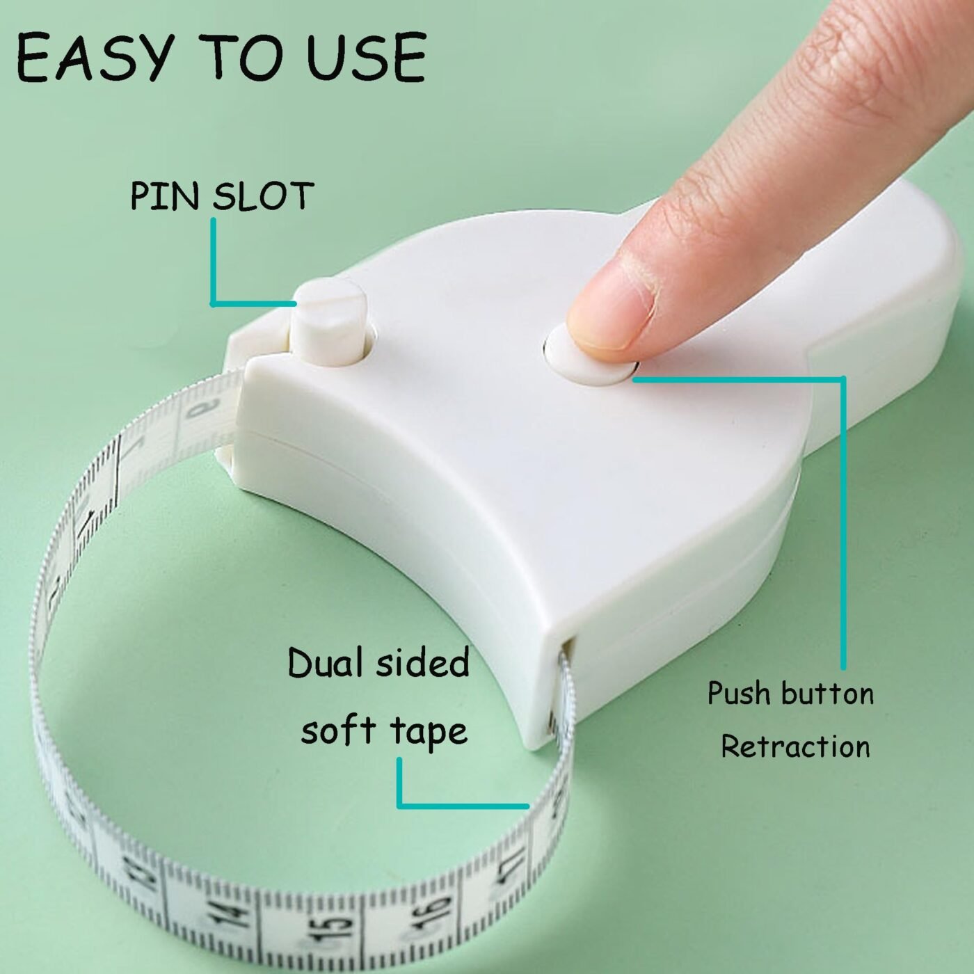 Soft Retractable Body Tape Measure for Fitness, Tailoring & Home Use – 60-Inch Dual-Scale Measuring Tape with Lock, 3-Pack of Identical Units (White) 4 Soft Retractable Body Tape Measure for Fitness, Tailoring & Home Use – 60-Inch Dual-Scale Measuring Tape with Lock, 3-Pack of Identical Units (White) - image 4