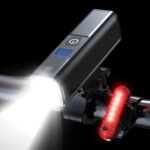 Ultra-Bright 1200 Lumen Bike Light Set with USB Rechargeable Headlight & Tail Light – IP65 Waterproof Cycling Lamp for Night Riding (Black)