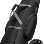 OutdoorMaster Padded Golf Club Travel Bag with Wheels, 900D Heavy Duty Oxford Waterproof -Alligators-Black