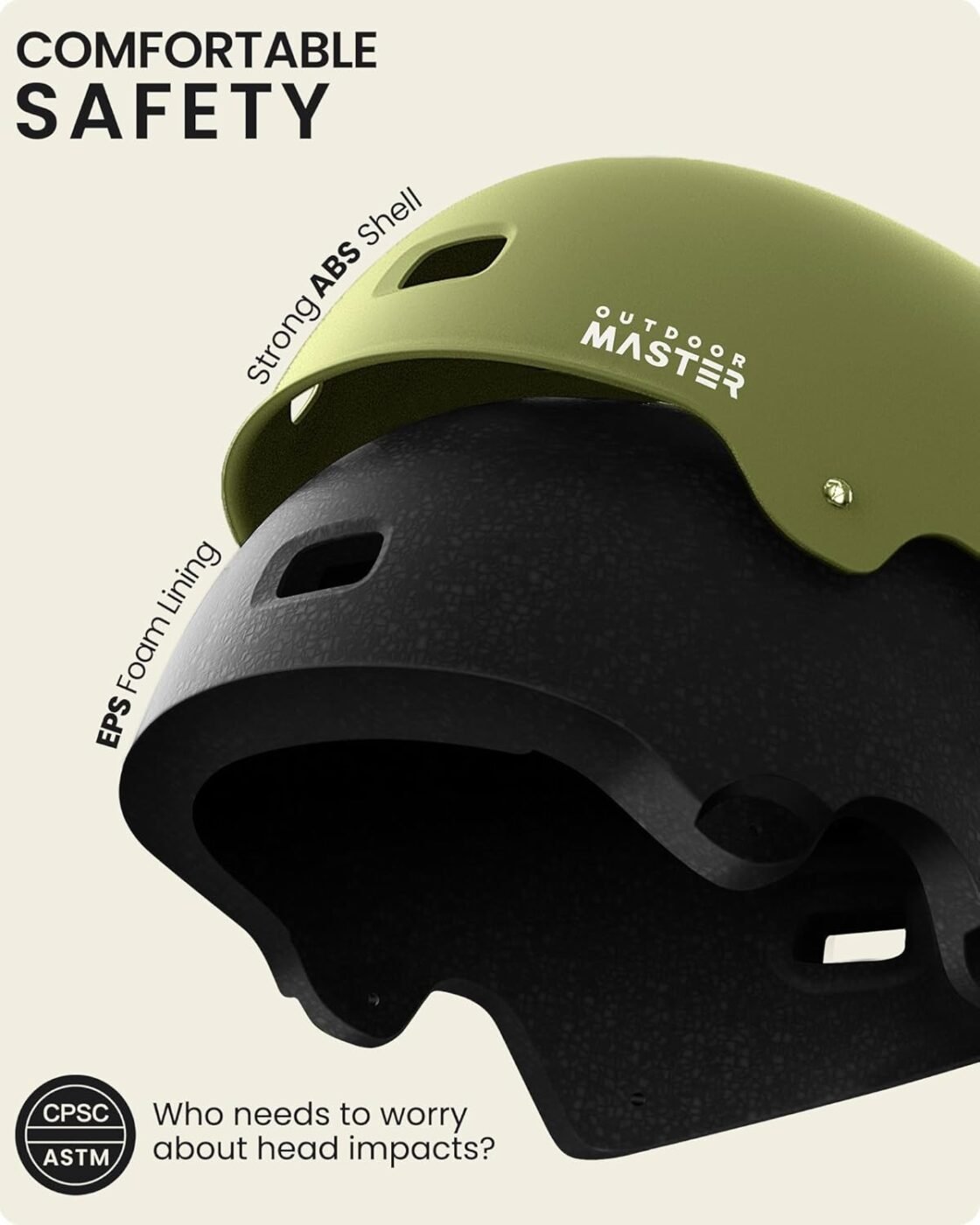 OutdoorMaster Skateboard Bike Helmet for Adults &Youth - Multi-Sport Certified Impact Resistant with 2 Removable Liners & Ventilation for Scooter, Skating-Matte Adventure Green-Large 2 OutdoorMaster Skateboard Bike Helmet for Adults &Youth – Multi-Sport Certified Impact Resistant with 2 Removable Liners & Ventilation for Scooter, Skating-Matte Adventure Green-Large - image 2