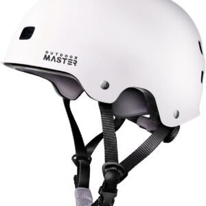 OutdoorMaster Skateboard Bike Helmet for Adults &Youth – Multi-Sport Certified Impact Resistant with 2 Removable Liners & Ventilation for Scooter, Skating-White-Large