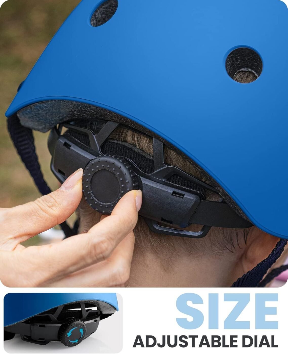 OutdoorMaster Youth & Kids Bike Helmet - Adjustable Multi-Sports Skateboard Helmet with Removable Liners for Balance Bike, Toddler Scooter, One Wheel Hoverboard-Blue-M 3 OutdoorMaster Youth & Kids Bike Helmet – Adjustable Multi-Sports Skateboard Helmet with Removable Liners for Balance Bike, Toddler Scooter, One Wheel Hoverboard-Blue-M - image 3