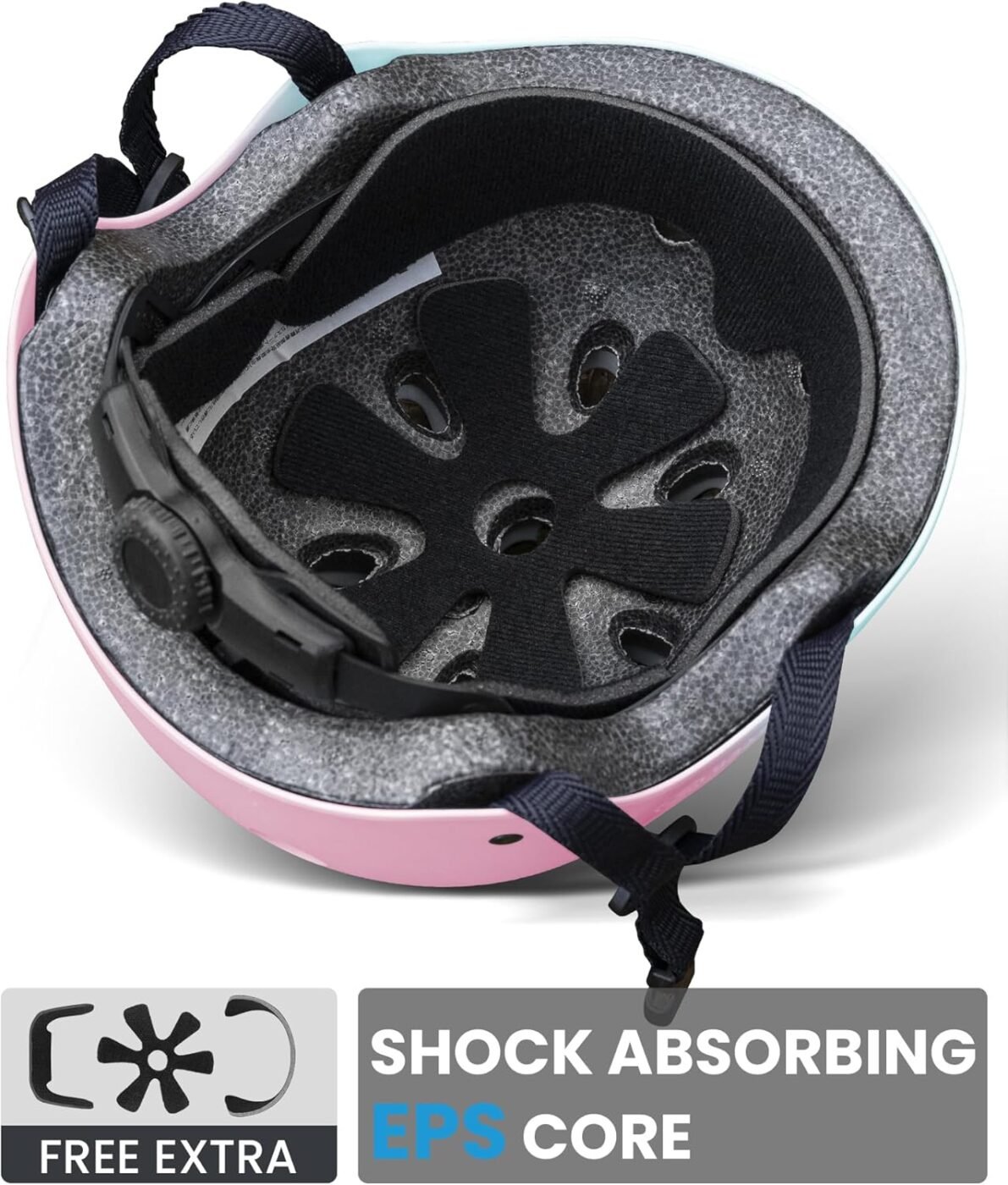OutdoorMaster Youth & Kids Bike Helmet - Adjustable Multi-Sports Skateboard Helmet with Removable Liners for Balance Bike, Toddler Scooter, One Wheel Hoverboard-Blue pink gradient-Large-56-60cm 4 OutdoorMaster Youth & Kids Bike Helmet – Adjustable Multi-Sports Skateboard Helmet with Removable Liners for Balance Bike, Toddler Scooter, One Wheel Hoverboard-Blue pink gradient-Large-56-60cm - image 4