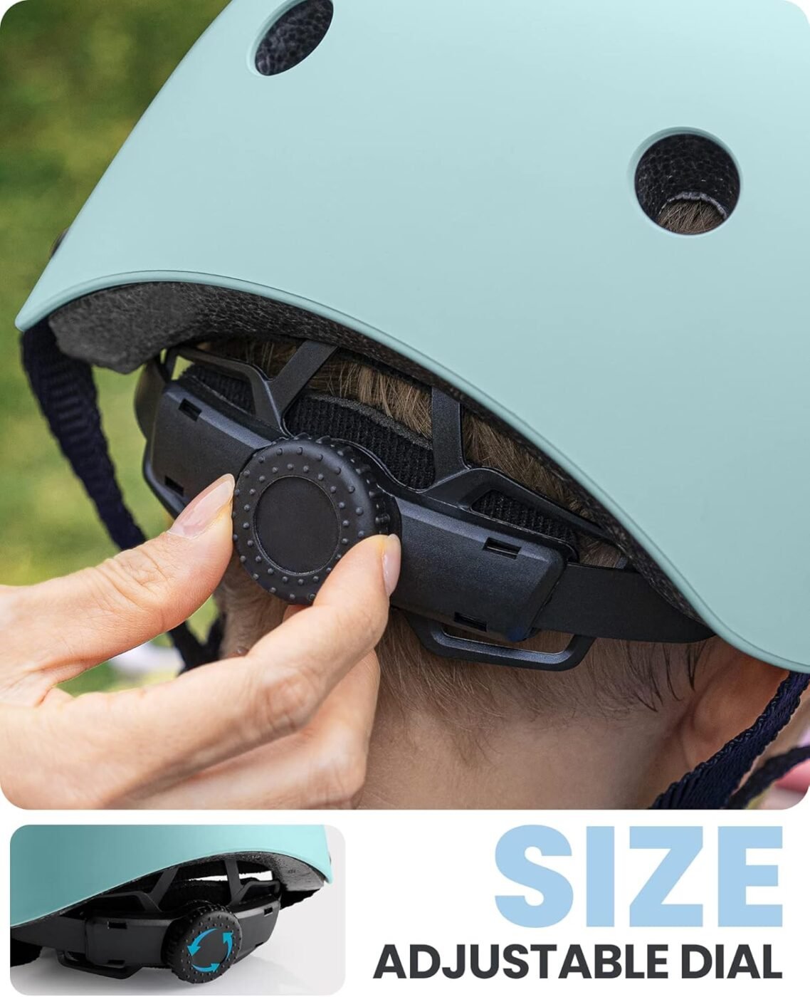 OutdoorMaster Youth & Kids Bike Helmet - Adjustable Multi-Sports Skateboard Helmet with Removable Liners for Balance Bike, Toddler Scooter, One Wheel Hoverboard-Mint Green-Medium 3 OutdoorMaster Youth & Kids Bike Helmet – Adjustable Multi-Sports Skateboard Helmet with Removable Liners for Balance Bike, Toddler Scooter, One Wheel Hoverboard-Mint Green-Medium - image 3