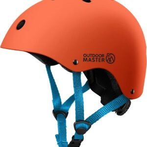 OutdoorMaster Youth & Kids Bike Helmet – Adjustable Multi-Sports Skateboard Helmet with Removable Liners for Balance Bike, Toddler Scooter, One Wheel Hoverboard-Orange-Large
