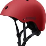 OutdoorMaster Youth & Kids Bike Helmet – Adjustable Multi-Sports Skateboard Helmet with Removable Liners for Balance Bike, Toddler Scooter, One Wheel Hoverboard-Red-S