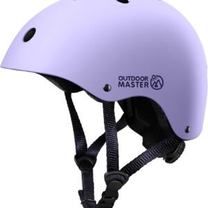 OutdoorMaster Youth & Kids Bike Helmet – Adjustable Multi-Sports Skateboard Helmet with Removable Liners for Balance Bike, Toddler Scooter, One Wheel Hoverboard-Taro purple-Medium
