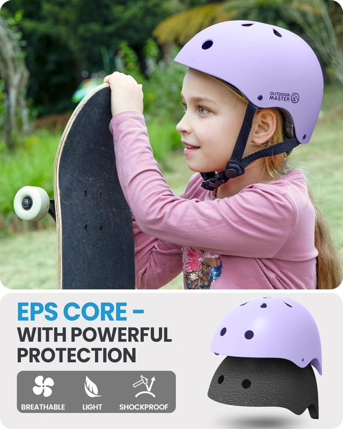 OutdoorMaster Youth & Kids Bike Helmet - Adjustable Multi-Sports Skateboard Helmet with Removable Liners for Balance Bike, Toddler Scooter, One Wheel Hoverboard-Taro purple-Small 5 OutdoorMaster Youth & Kids Bike Helmet – Adjustable Multi-Sports Skateboard Helmet with Removable Liners for Balance Bike, Toddler Scooter, One Wheel Hoverboard-Taro purple-Small - image 5
