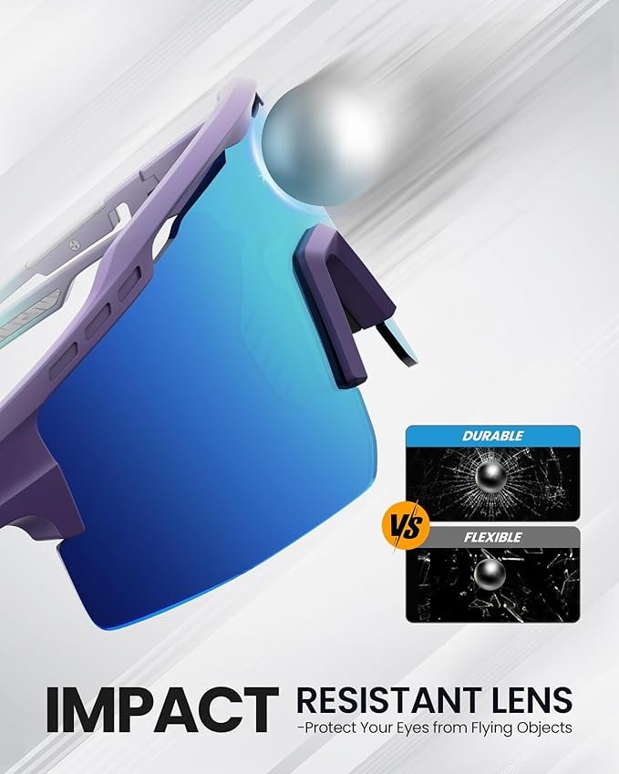 OutdoorMaster Hawk II Polarized Sports Sunglasses for Men Women, TAC 100% UV400 Protection TR90 Frame Cycling Sunglasses, Baseball Running Fishing Golf Glasses-Blue Frame+revo Blue Cat.3,Adult 3 OutdoorMaster Hawk II Polarized Sports Sunglasses for Men Women, TAC 100% UV400 Protection TR90 Frame Cycling Sunglasses, Baseball Running Fishing Golf Glasses-Blue Frame+revo Blue Cat.3,Adult - image 3