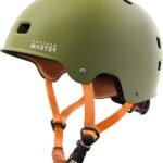 OutdoorMaster Skateboard Bike Helmet for Adults &Youth – Multi-Sport Certified Impact Resistant with 2 Removable Liners & Ventilation for Scooter-Matte Adventure Green-White-Small
