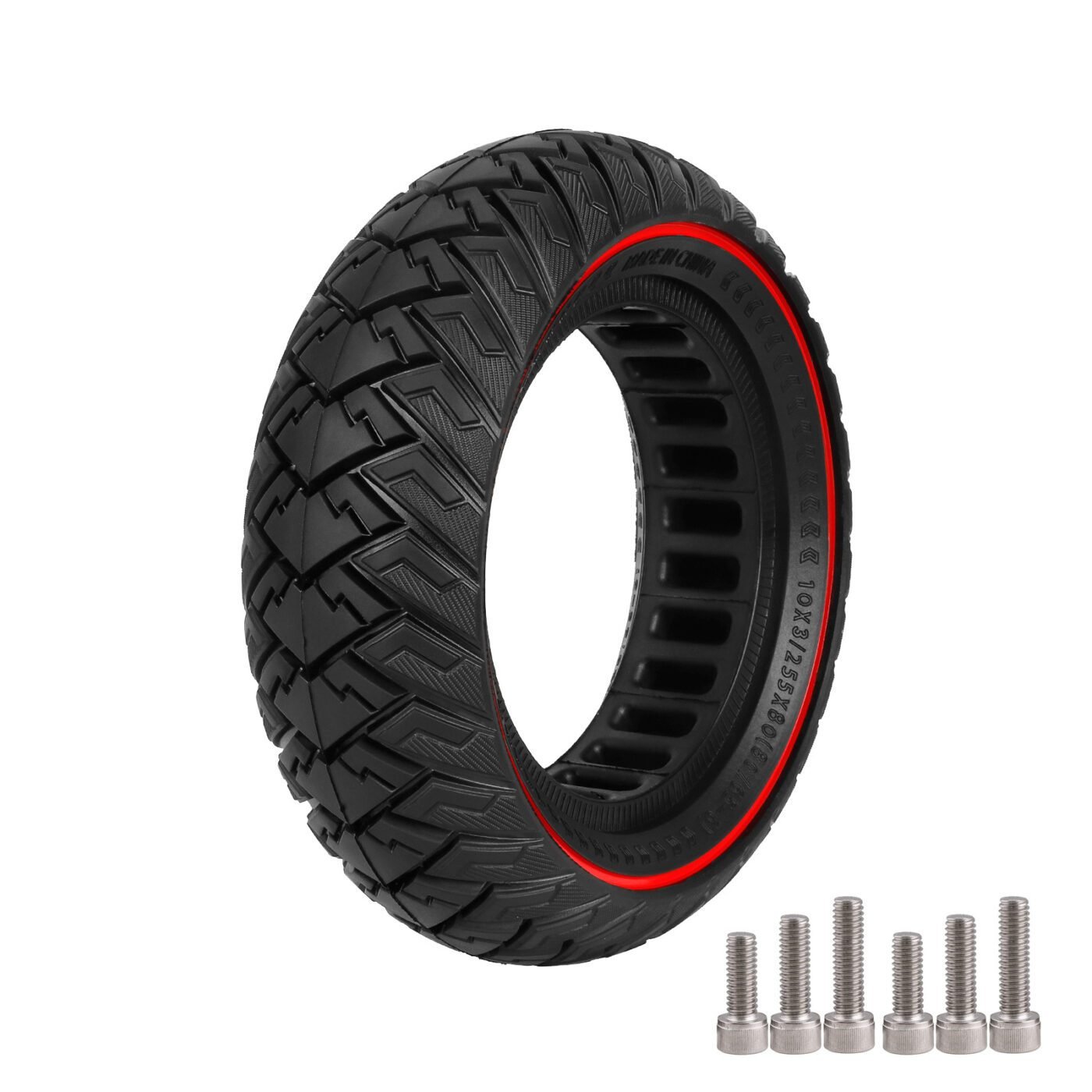 10-inch 10*3 off-road solid tire 255×80 non-slip explosion-proof tire 80/65-6 airless honeycomb tire Black Tire only 3 10-inch 10*3 off-road solid tire 255×80 non-slip explosion-proof tire 80/65-6 airless honeycomb tire Black Tire only - image 3