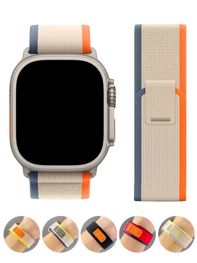 Trail Strap Compatible with Apple Watch Ultra 2 Series 9 8 7 6 5 3 for 49mm 45mm 44mm 42mm 41mm 40mm 38mm in Orange Beige 2 Trail Strap Compatible with Apple Watch Ultra 2 Series 9 8 7 6 5 3 for 49mm 45mm 44mm 42mm 41mm 40mm 38mm in Orange Beige - image 2