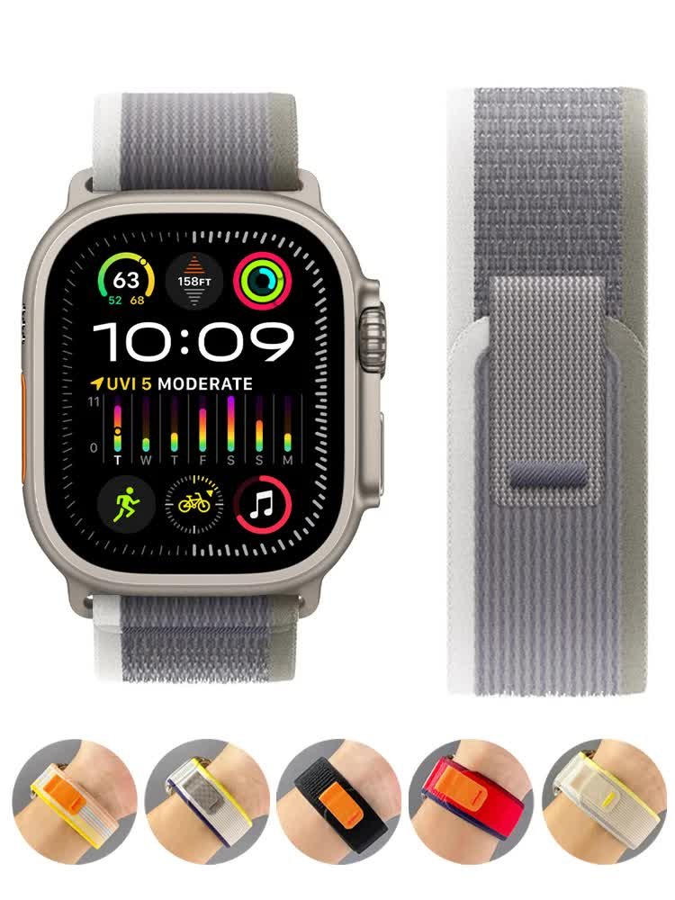 Trail Strap Compatible with Apple Watch Ultra 2 Series 9 8 7 6 5 3 for 49mm 45mm 44mm 42mm 41mm 40mm 38mm in Orange Beige 3 Trail Strap Compatible with Apple Watch Ultra 2 Series 9 8 7 6 5 3 for 49mm 45mm 44mm 42mm 41mm 40mm 38mm in Orange Beige - image 3