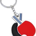 Table Tennis Racket Keychain Sports Key Holder Bag Ornament