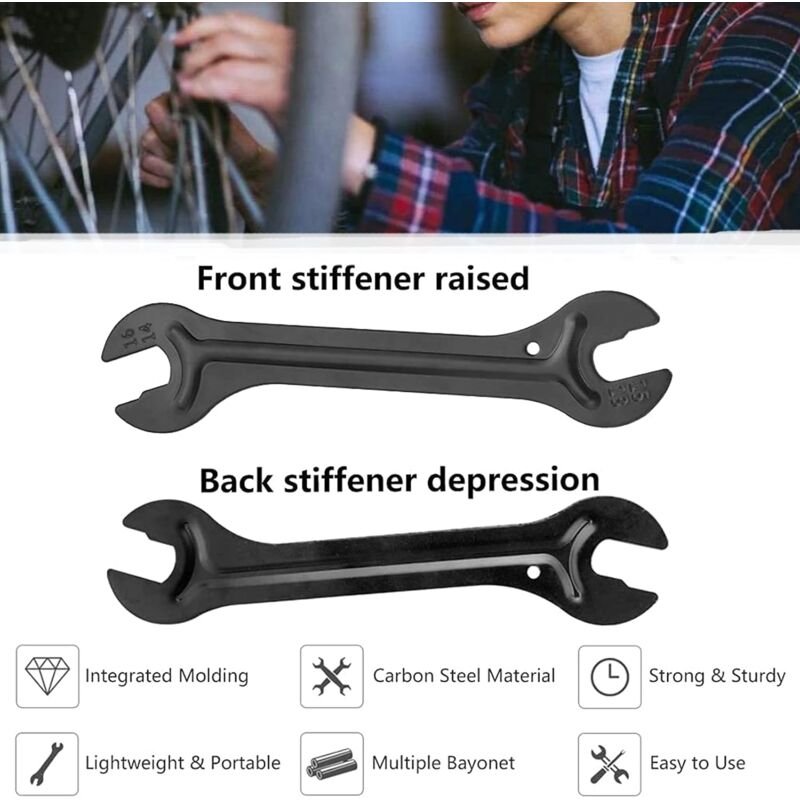 2 pcs Bike Hub Wrench, 13/14/15/16Mm Cone Wrench Bicycle Cone Wrenches For Repairing Bike Pedals And Wheel Hubs, 4 2 pcs Bike Hub Wrench, 13/14/15/16Mm Cone Wrench Bicycle Cone Wrenches For Repairing Bike Pedals And Wheel Hubs, - image 4
