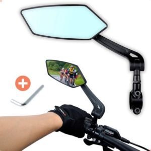 Electric bike rearview mirror, ideal for Father’s Day, 360° rotating, compatible with almost all bikes, Allen key included.